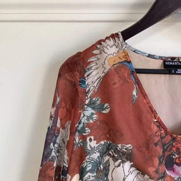 HEMANT & NANDITA  Zeri Peasant Dress​ - Picture 7 of 16